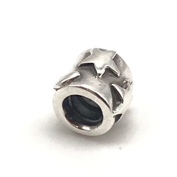 Pandora Retired Sterling Silver Sun Star Moon Barrel Bead Charm - Picture 3 of 4